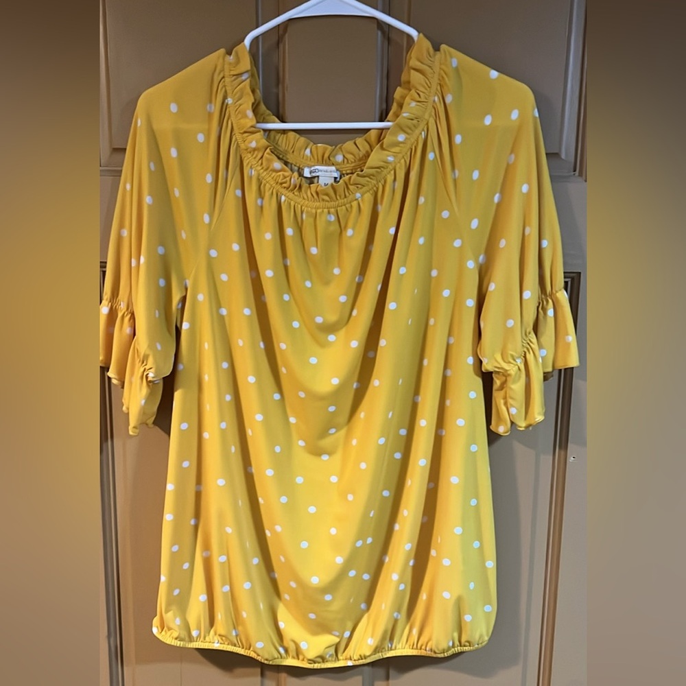 Yellow Polka Dot Women's Top